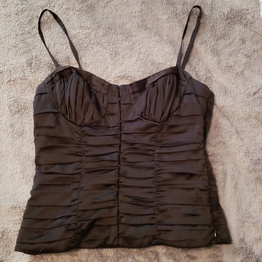 Couture silk-like black bustier